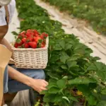 fresh homegrown strawberries garden